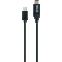 Schwaiger B634 1109 USB 3.1 Adapterkabel, Ladekabel Typ-C-Stecker auf 2.0 Micro B-Stecker (1m), schwarz