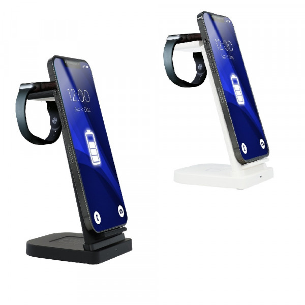 3in1 LED Induktionsladegerät Qi Wireless Charger 15W Handy-Ladegerät kompatibel mit Smartphone,TWS-HeadsetSmartwatch