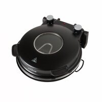 Schäfer Pizzamaker 32cm mit Zubehör Express Pizzaofen 1200W Keramiksteinplatte 360-400ºC (schwarz)