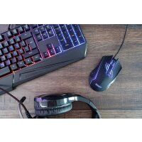 SCHWAIGER -GM3000- Gaming Maus | RGB Beleuchtung | Computer Maus mit Kabel und ernonomischer Form | mit 6 Tasten | schwarz | extra leicht