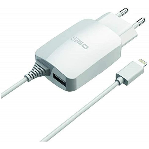 2GO USB Ladegerät 110V-240V 2100mA, mit iPhone Kabel,für alle Smartphones mit Lightning Anschluss, 797167, in weiß