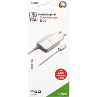 2GO USB Ladegerät 110V-240V 2100mA, mit iPhone...