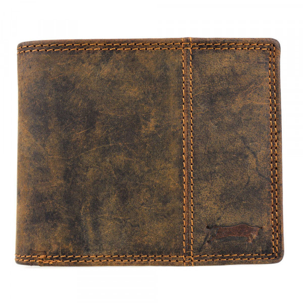 Herren Geldbörse aus Leder mit RFID-Schutz Großes Portemonnaie für Herren 100% Leder 12,6 cm Breit x 10,4 cm Hoch x 2,5 cm Tieff, 8 Kreditkartenfächer, Braun