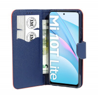 cofi1453® Buch Tasche "Fancy" kompatibel mit XIAOMI MI 10T LITE Handy Hülle Etui Brieftasche Schutzhülle mit Standfunktion, Kartenfach Rot-Blau