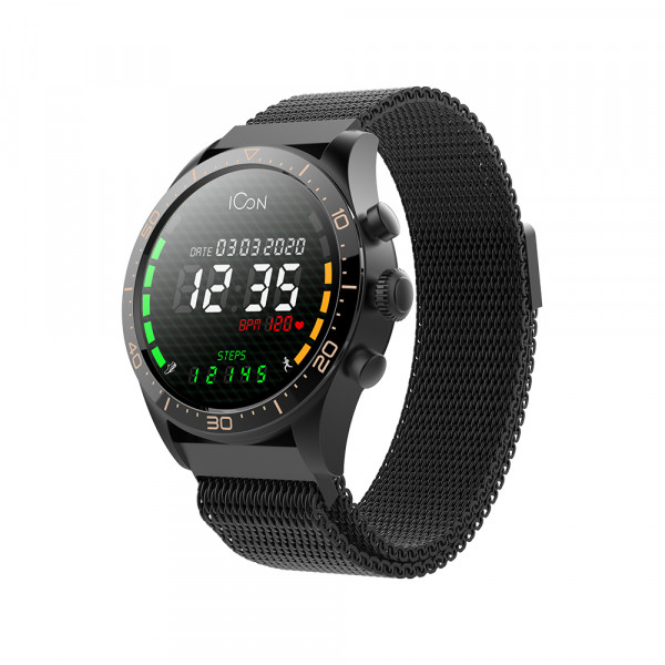 Forever AMOLED Elegant Tracker Wasserdicht IP67 Armband Uhr Bluetooth Smart Watch Schrittzähler Pulsmesser, Schwarz
