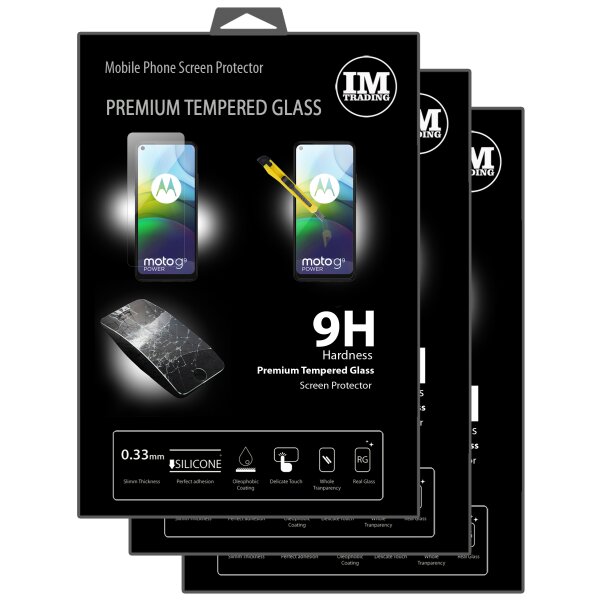 cofi1453 3X Panzer Schutz Glas 9H Tempered Glass Display Schutz Folie Display Glas Screen Protector kompatibel mit Motorola Moto G9 Power