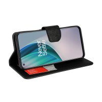 cofi1453® Buch Tasche "Fancy" kompatibel mit OnePlus Nord N10 Handy Hülle Etui Brieftasche Schutzhülle mit Standfunktion, Kartenfach Schwarz