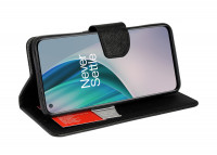 cofi1453® Buch Tasche "Fancy" kompatibel mit OnePlus Nord N10 Handy Hülle Etui Brieftasche Schutzhülle mit Standfunktion, Kartenfach Schwarz