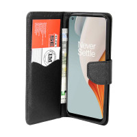 cofi1453® Buch Tasche "Fancy" kompatibel mit OnePlus Nord N100 Handy Hülle Etui Brieftasche Schutzhülle mit Standfunktion, Kartenfach Schwarz