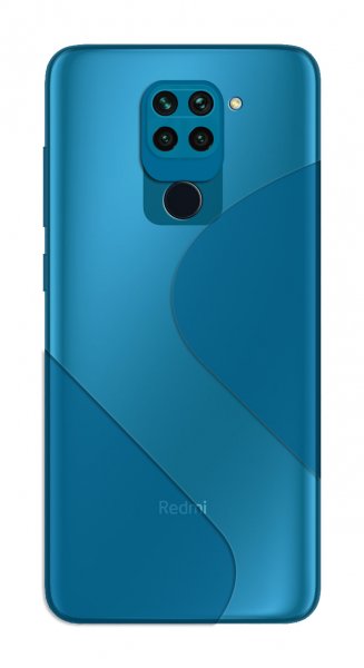 cofi1453® S-Line Hülle Bumper kompatibel mit XIAOMI REDMI NOTE 9 Silikonhülle Stoßfest Handyhülle TPU Case Cover Blau