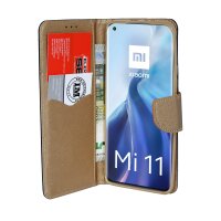 cofi1453® Buch Tasche "Fancy" kompatibel mit XIAOMI Mi 11 Handy Hülle Etui Brieftasche Schutzhülle mit Standfunktion, Kartenfach Schwarz-Gold