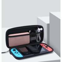 Aufbewahrungstasche Tasche Schutz 26,5x10x13,5cm kompatibel mit Nintendo Switch Reisetasche Stoßfest schwarz