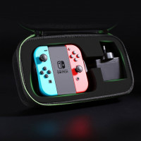 Aufbewahrungstasche Tasche Schutz 26,5x10x13,5cm kompatibel mit Nintendo Switch Reisetasche Stoßfest schwarz