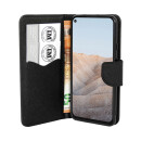 cofi1453® Buch Tasche "Fancy" kompatibel mit GOOGLE PIXEL 5A Handy Hülle Etui Brieftasche Schutzhülle mit Standfunktion, Kartenfach Schwarz
