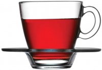 12 tlg Teeglas mit Unterteller Capuccino Pasabahce Glas Kaffe Latte Trinkglas Gläserset Cay Bardagi Cay Seti , 6x Teeglas, 6x Untertasse
