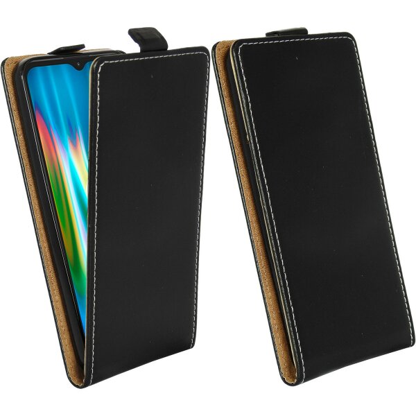 cofi1453® Flip Case kompatibel mit MOTOROLA MOTO G9 PLAY Handy Tasche vertikal aufklappbar Schutzhülle Klapp Hülle Schwarz