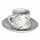 12-tlg. Premium Kaffee-Service für 6 Personen Marmour Kaffeetasse mit Untertasse Teller Marmor Design