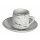 12-tlg. Premium Kaffee-Service für 6 Personen Marmour Kaffeetasse mit Untertasse Teller Marmor Design