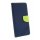 Buch Tasche "Fancy" kompatibel mit SAMSUNG GALAXY M12 (M127F) Handy Hülle Etui Brieftasche Schutzhülle mit Standfunktion, Kartenfach Blau-Grün