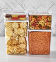 Vip Ahmet Vorratsdosen rechteckig 4er Set Gewürzdosen Frischhaltedosen Aufbewahrungsbox Küche Vorratsbehälter mit Deckel, BPA frei