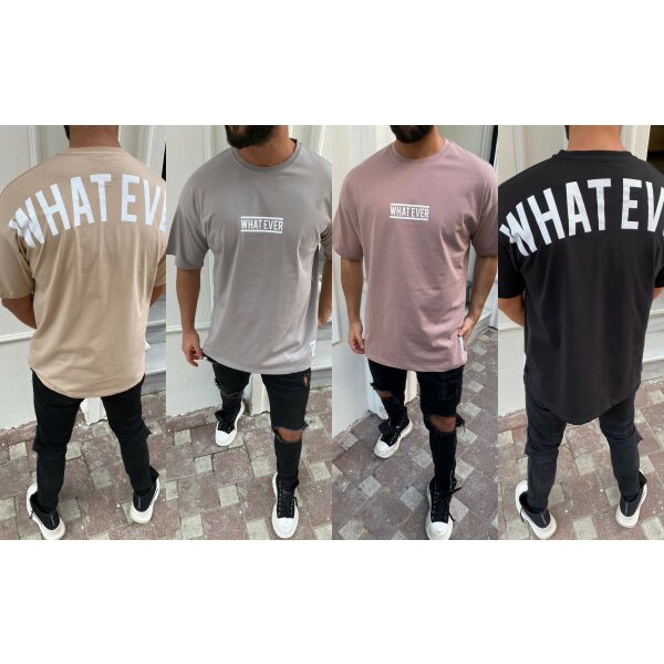 Megaman "What Ever" Oversize T-Shirt Herren Sommer Longtee Print Premium Qualität Basic Shirt Modern