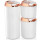 Vip Ahmet 3-teiliges Rundes Vakuum Aufbewahrungsbox 1250ML + 700ML + 400ML Vorratsdosen Behälter Set Weiß-Kupfer