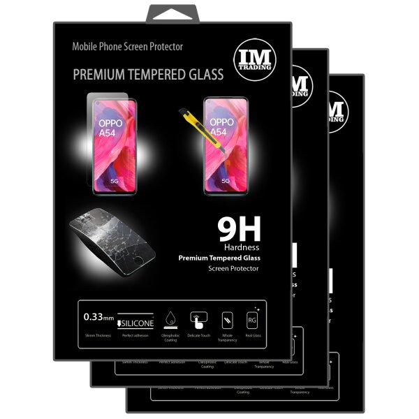 cofi1453 3X Panzer Schutz Glas 9H Tempered Glass Display Schutz Folie Display Glas Screen Protector kompatibel mit Oppo A54 5G