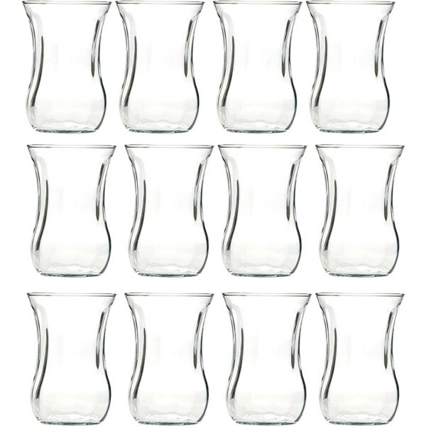 Pasabahce 42021.12 Set 12-tlg. Teeglass Optikli Cay Bardagi Gläser-Set für 12 Personen