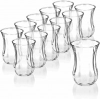 Pasabahce 42021.12 Set 12-tlg. Teeglass Optikli Cay Bardagi Gläser-Set für 12 Personen