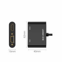 Ugreen HDMI / VGA - Mini DisplayPort Adapter 4K@30 Hz Full HD 1080p schwarz