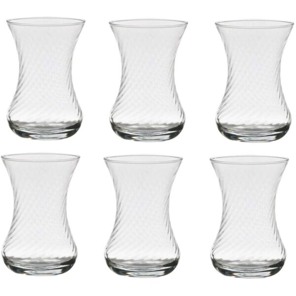 Pasabahce Teeglas Set 6 Teilig 42781 Glas 6 Personen Spülmaschinengeeignet Teegläser Service Heissgetränk Türkischer Tee für Genuss und Entspannung