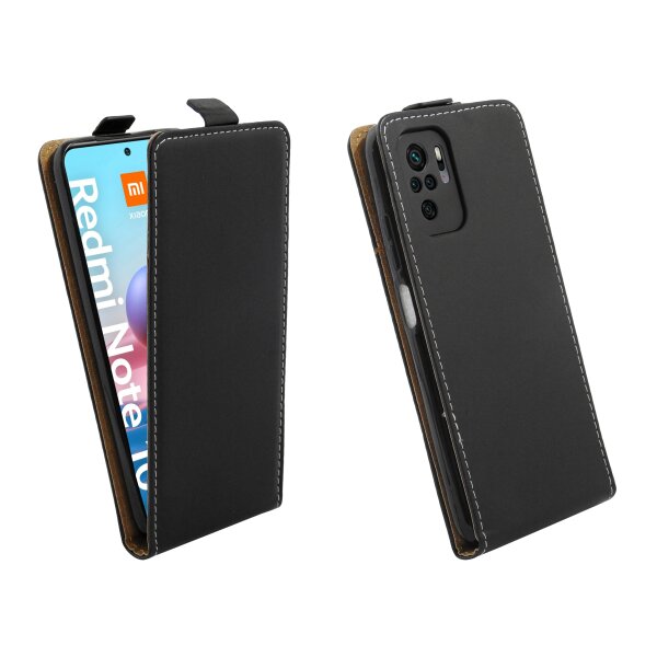 cofi1453® Flip Case kompatibel mit XIAOMI REDMI NOTE 10s Handy Tasche vertikal aufklappbar Schutzhülle Klapp Hülle Schwarz