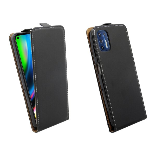 cofi1453® Flip Case kompatibel mit MOTOROLA MOTO G9 PLUS Handy Tasche vertikal aufklappbar Schutzhülle Klapp Hülle Schwarz