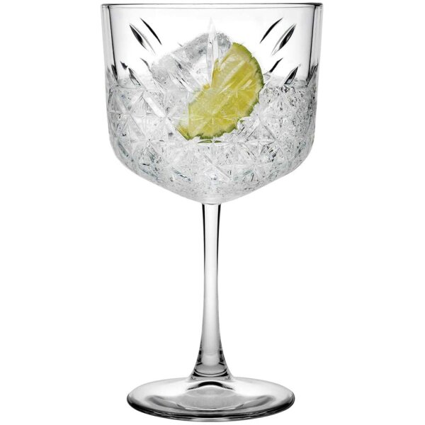 Pasabahce 440237 Gin Cocktail Glas „Timeless“ im Kristall-Design, Höhe ca. 20 cm, 4er Set aus Glas