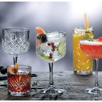 Pasabahce 440237 Gin Cocktail Glas „Timeless“ im Kristall-Design, Höhe ca. 20 cm, 4er Set aus Glas