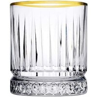 Pasabahce Whiskyglas, 4-teilige Profi-Packung, Modell Elysia CL 21 Groesse cm 8,5h diam.7,3 Wassergläser, gold