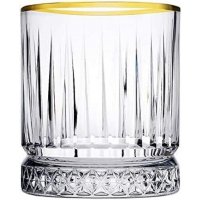 Pasabahce Whiskyglas, 4-teilige Profi-Packung, Modell Elysia CL 21 Groesse cm 8,5h diam.7,3 Wassergläser, gold