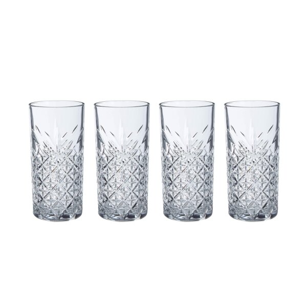 Pasabahce TIMELESS 520205 4er Set Wassergläser Lang 365 ml Gläser-Set Saft Cocktailglas