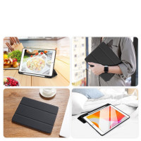 DUX DUCIS Buch Tasche Hartschale mit Smart Sleep Standfunktion kompatibel mit Apple iPad 10.2" ( 2021 ) Tablet Hülle Etui Brieftasche Schutzhülle Schwarz