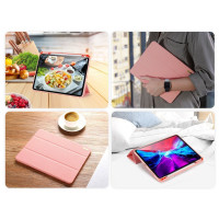 Buch Tasche Hartschale mit Smart Sleep Standfunktion kompatibel mit Apple iPad Pro 12.9" Tablet Hülle Etui Brieftasche Schutzhülle in Rose