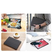 DUX DUCIS Buch Tasche Hartschale mit Smart Sleep Standfunktion kompatibel mit IPAD PRO 11" 2021 Tablet Hülle Etui Brieftasche Schutzhülle Schwarz