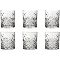 Pasabahce 52790 Whisky Glas Tumbler Timeless im Kristall-Design, Höhe 9,6 cm, 345 ml, 4 Stück, Retro-Design