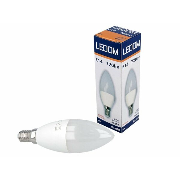 LEDOM 8W LED E14 C37 Leuchtmittel Kerzenlampe 720lm 4000K Neutralweiß 180° Kerzenform Glühlampe