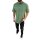 Oversize Herren Kurzarm T-Shirt Weiter Auschnitt Extra Lang Rundhals Dicker Stoff Herrenshirt Grün