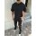 Oversize Herren Kurzarm T-Shirt Weiter Auschnitt Extra Lang Rundhals Dicker Stoff Herrenshirt Schwarz