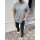 Oversize Herren Kurzarm T-Shirt Weiter Auschnitt Extra Lang Rundhals Herrenshirt Grau