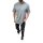 Oversize Herren Kurzarm T-Shirt Weiter Auschnitt Extra Lang Rundhals Herrenshirt Grau