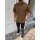 Oversize Herren Kurzarm T-Shirt Weiter Auschnitt Extra Lang Rundhals Herrenshirt Braun