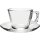 Pasabahce Vela 6er Set Teetassen-Service mit Tellerchen, Glas, Transparent Teegläser-Set mit Untertasse Tee Cappuccino Glas