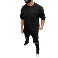 Megaman Oversize Herren T-Shirt mit Tasche Long-Tee Basic...